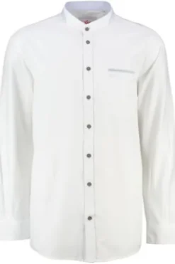 SPIETH & WENSKY Hemd Haibach weiss/m.blau einfarbig Slim Fit