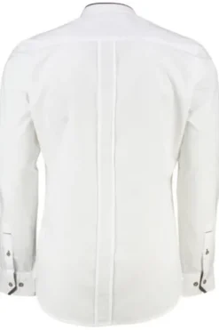 SPIETH & WENSKY Hemd Hof weiss/braun einfarbig Slim Fit
