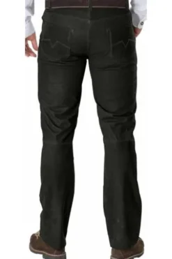 SPIETH & WENSKY Leder-Jeans dunkelbraun