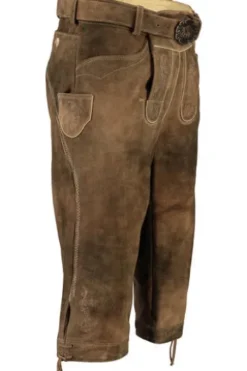 SPIETH & WENSKY Leder-Kniebundhose Vittorio mit Gürtel biber Ziegenleder