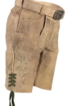 SPIETH & WENSKY Leder Shorts Gebirgsjäger sandstein