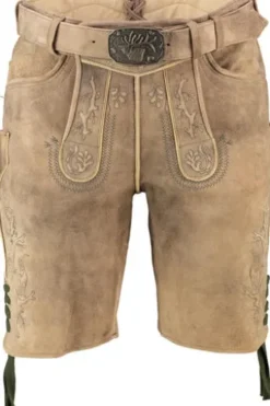 SPIETH & WENSKY Leder Shorts Gebirgsjäger sandstein
