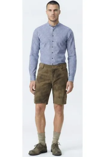 SPIETH & WENSKY Leder-Shorts Pio schotter Ziegenleder