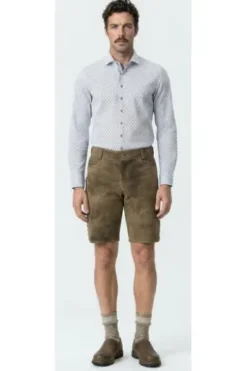SPIETH & WENSKY Leder-Shorts Pio schotter Ziegenleder