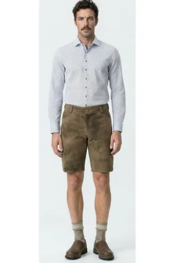 SPIETH & WENSKY Leder-Shorts Pio schotter Ziegenleder