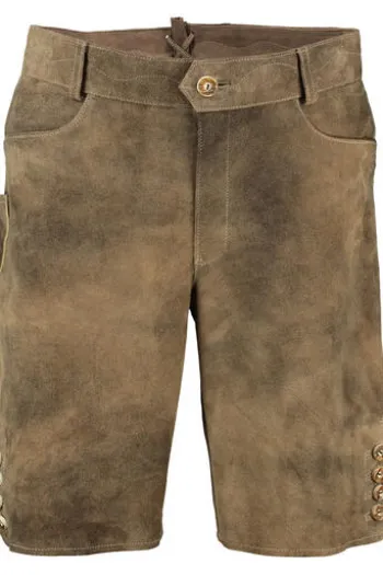 SPIETH & WENSKY Leder-Shorts Pio schotter Ziegenleder