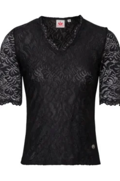 SPIETH & WENSKY Spitzenshirt Arktis schwarz 1/2-Arm