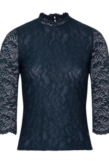 SPIETH & WENSKY Spitzenshirt Amberg marine in edler Optik