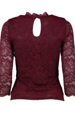 SPIETH & WENSKY Spitzenshirt Amberg bordeaux 3/4-Arm in edler Optik