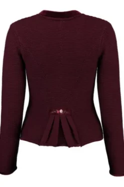 SPIETH & WENSKY Strickjacke Malta bordeaux mit edler Samtpaspelierung