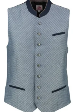 SPIETH & WENSKY Weste Daniel blau im Jacquard-Dessin