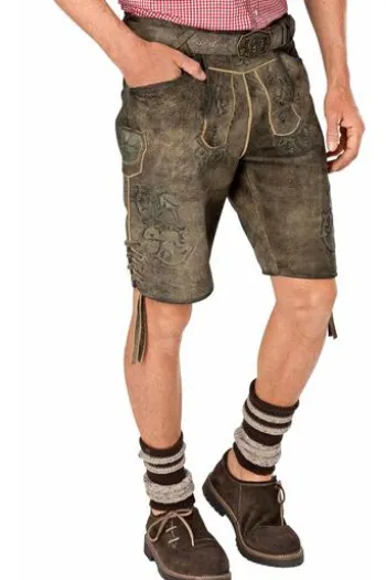 SPIETH & WENSKY Wildbock Ledershorts braun