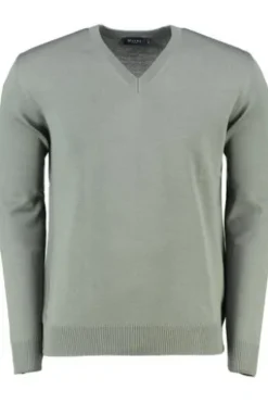 V-Ausschnitt Pullover foggy teal einfarbig