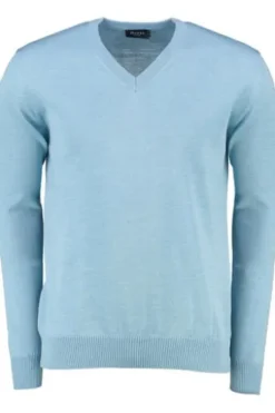 V-Ausschnitt Pullover ocean aqua einfarbig