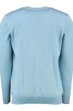 V-Ausschnitt Pullover ocean aqua einfarbig