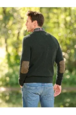 WELLINGTON OF BILMORE Lambswool V-Ausschnitt Pullover Jack forrest green