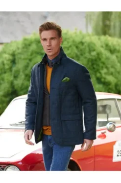 WELLINGTON OF BILMORE Tweed Jacke Austria blue herringbone