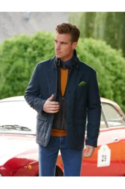WELLINGTON OF BILMORE Tweed Jacke Austria blue herringbone