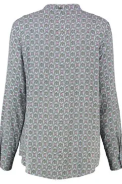 WHITE LABEL Bluse hellblau gemustert Langarm
