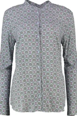 WHITE LABEL Bluse hellblau gemustert Langarm