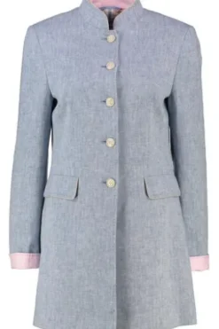 WHITE LABEL Gehrock Blau Fischgrät