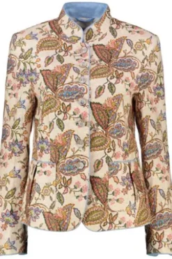 WHITE LABEL Leinen-Janker Beige-multicolour gemustert